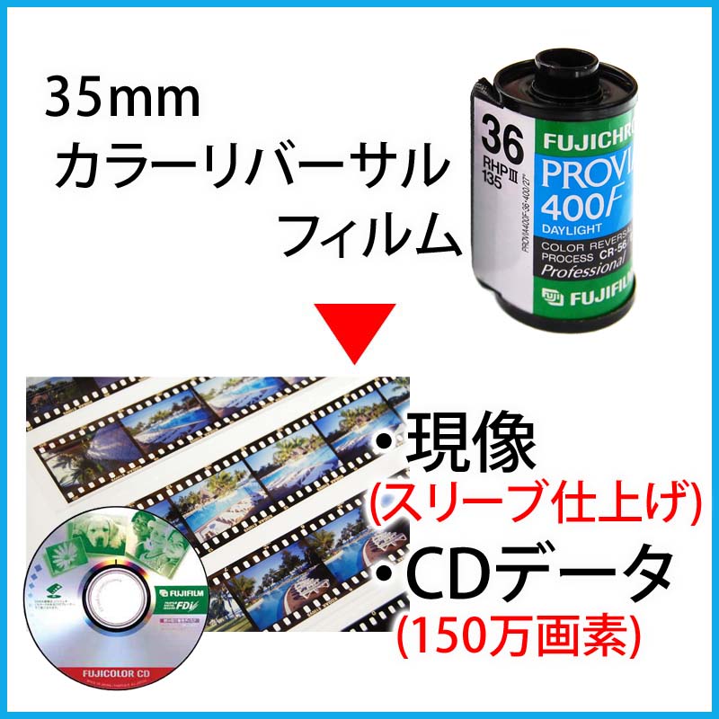 35mmカラーリバーサルフィルム　現像とCDデータ【スリーブ仕上げ・約150万画素】